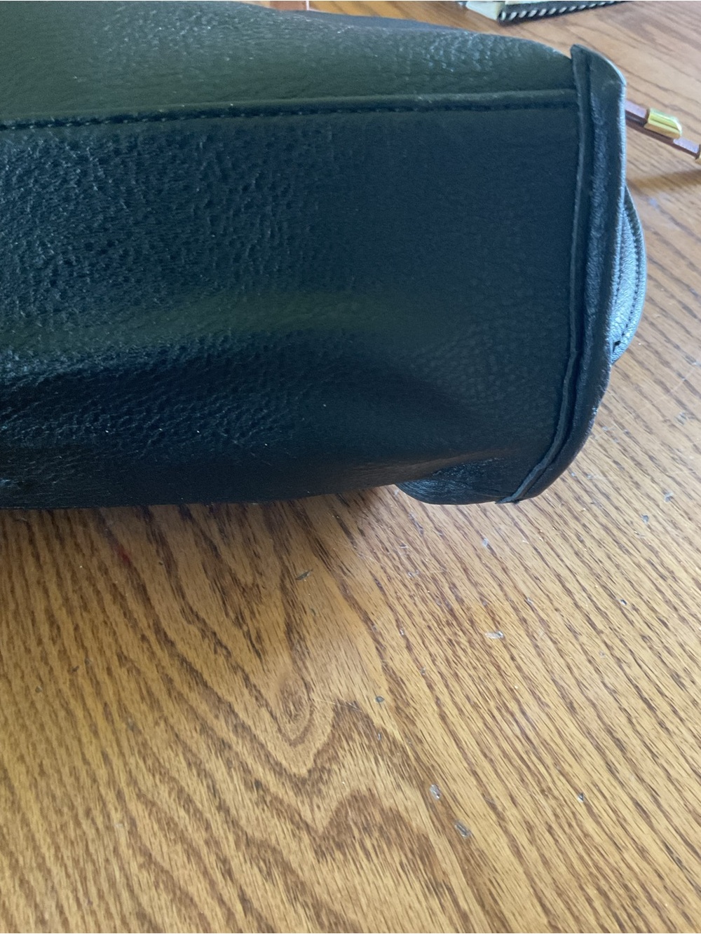 Steve Madden Black Tote with Brown Handles and Gold Hardware - Picture 8 of 8